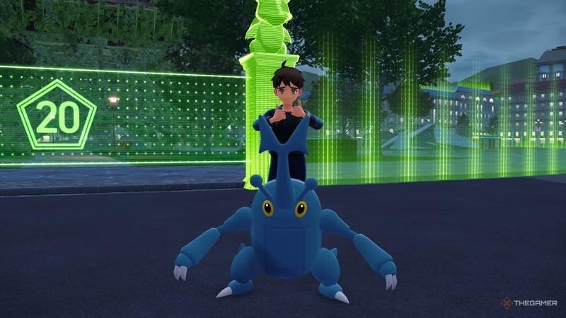 یک شخصیت پشت یک هراکراس ایستاده، انگشت شستش بالاست و غمگین به نظر می رسد. این تصویر می تواند نگرانی ها درباره شاین Pokemon Z-A بعد آپدیت را نشان دهد.