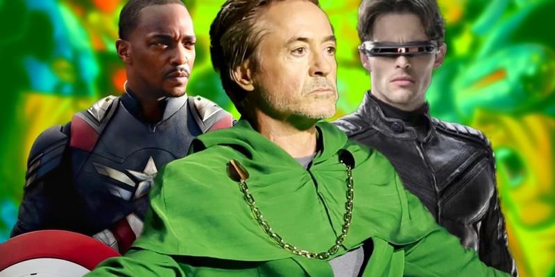 تصویر سفارشی MCU: رابرت داونی جونیور در نقش دکتر دووم، Avengers: Doomsday، کاپیتان آمریکای سم ویلسون و سایکلاپس با پس زمینه Avengers vs X-Men، انتظارات از تریلر Avengers: Doomsday