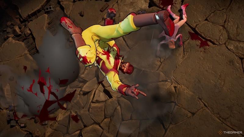 ایستراگ Spider-Man در Invincible VS: رکس-اسپلود در حال انجام ژست Spider-Man.