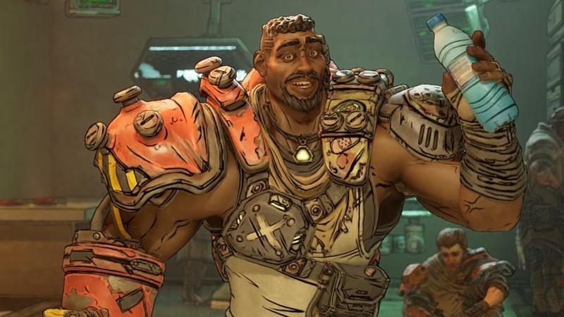 ارزش خرید DLC Borderlands 4: راش در Borderlands 4 در حال لبخند زدن و گرفتن یک بطری آب.