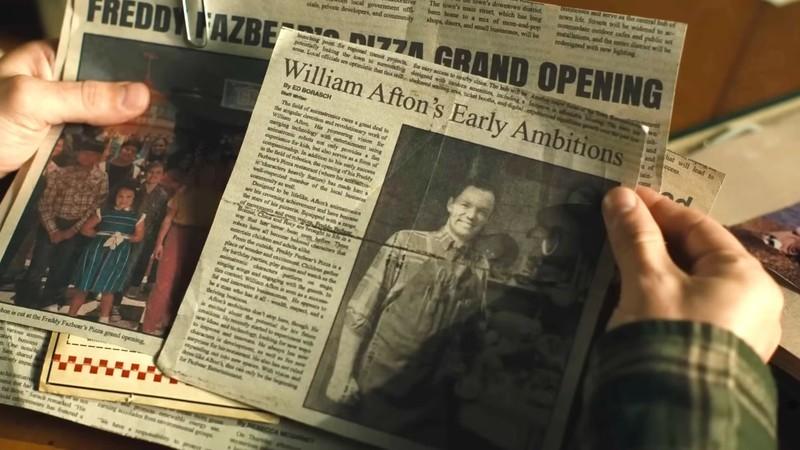 روزنامه ای از ویلیام در Five Nights at Freddy's 2 تریلر