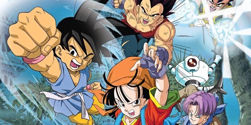 تصویر تبلیغاتی برای Dragon Ball GT با حضور گوکو، پان، وجیتا، ترانکس و گیرو - حقایق تلخ Dragon Ball