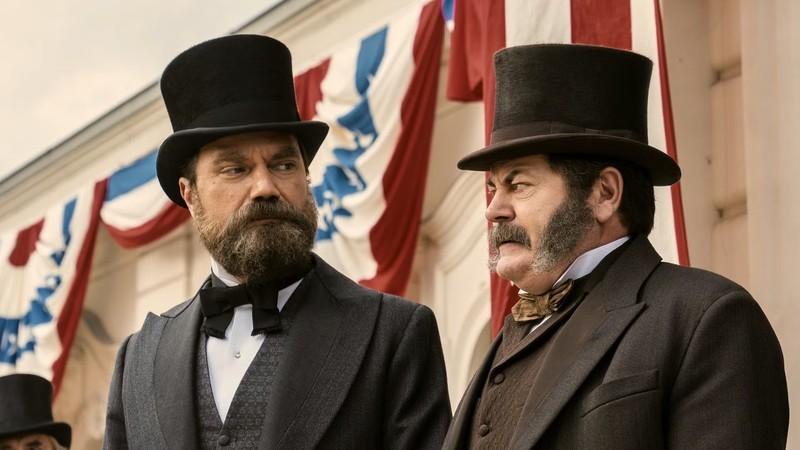 مایکل شنون و نیک آفرمن در سریال Death By Lightning نتفلیکس