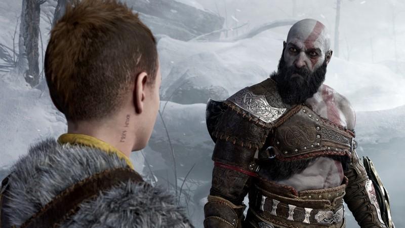 آترئوس و کریتوس در God of War: Ragnarok ارزش واقعی در پس زمینه ای یخی صحبت می کنند