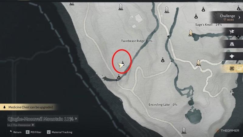 پازلی دیگر نزدیک Twinbeast Ridge در Where Winds Meet راهنمای کامل Meow Meow.