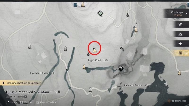 پازل نزدیک Sage's Knoll در Where Winds Meet راهنمای کامل Meow Meow.