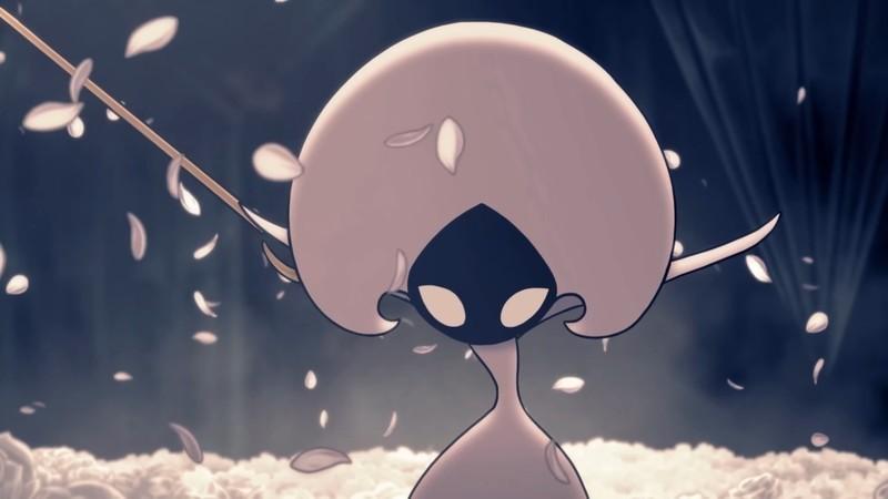 تصویر صفحه بازی Hollow Knight: Silksong از Lace، جنگجوی رز سفید و Silksong مکانیزم دمیج