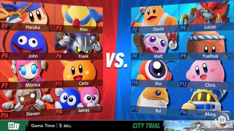 بررسی بازی Kirby Air Riders: صحنه ابتدایی یه مسابقه 8 به 8 City Trial