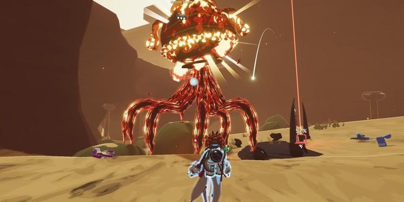 آرتیفیسر در حال نبرد با باس آتشین در قنات های متروکه در Risk of Rain 2. راهنمای باز کردن شخصیت های Risk of Rain 2.