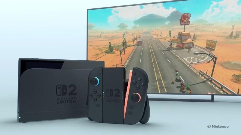 Nintendo Switch 2 docked while playing Mario Kart 9. دلیل کار نکردن داک Switch 2 برای لوازم جانبی متفرقه.