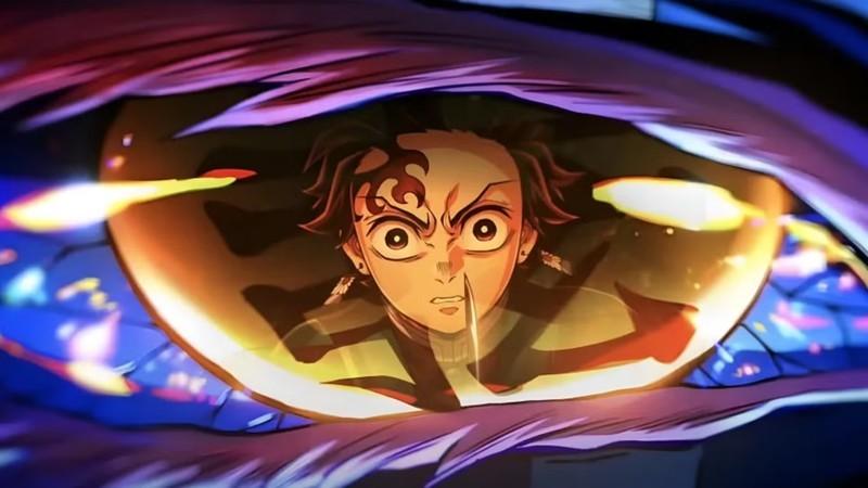 Demon Slayer Kimetsu no Yaiba Infinity Castle - تانجیرو در چشم آکازا با نگاهی خشمگین - تاثیر Demon Slayer: Infinity Castle بر انیمه
