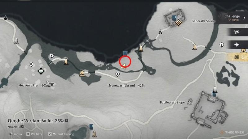 پازل نزدیک Stonewash Strand در Where Winds Meet راهنمای کامل Meow Meow.