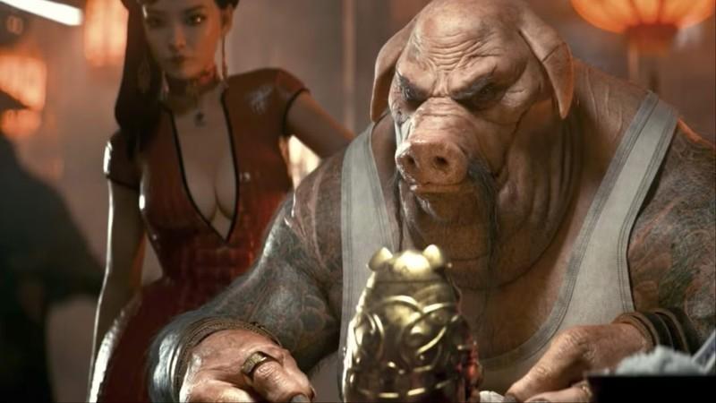 ژو یوژو در حال بررسی شی عتیقه تقلبی، در حالی که لی دایو پشت سرش در تریلر Beyond Good and Evil 2 ایستاده است. Beyond Good & Evil 2 هنوز ساخته می شود.