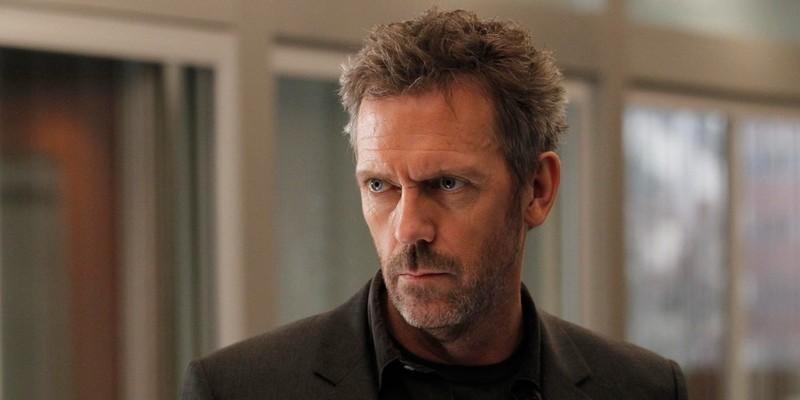 Hugh Laurie بازیگر Brom looking incredulous in House