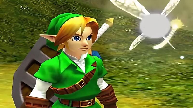 Link و Zelda در فیلم: Link در حال صحبت با ناوی در The Legend of Zelda: Ocarina of Time 3D.
