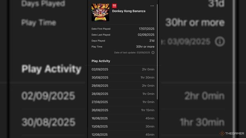 ساعت بازی دقیق نینتندو: زمان بازی Donkey Kong Bananza در اپلیکیشن Nintendo Store.
