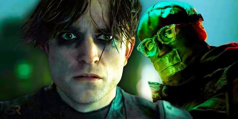 بتمن رابرت پتینسون شگفت زده به نظر می رسد و ریدلر پاول دینو از The Batman - تحلیل فیلم The Batman