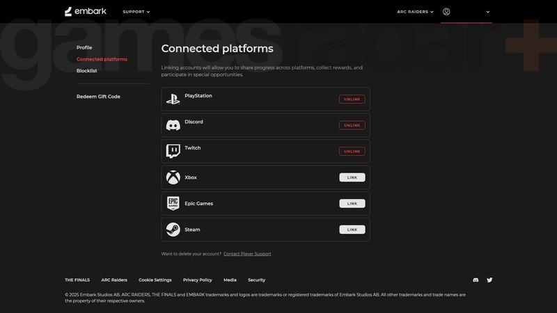 نحوه اتصال حساب Embark شما برای Arc Raiders دراپ و کویست