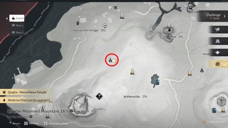 وظیفه تعقیب گربه نزدیک Witherwilds در Where Winds Meet راهنمای کامل Meow Meow.