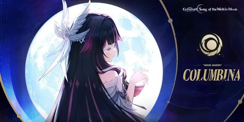 Genshin Impact Columbina قابلیت های لو رفته - کلمبینا در برابر ماه برجسته شده است.