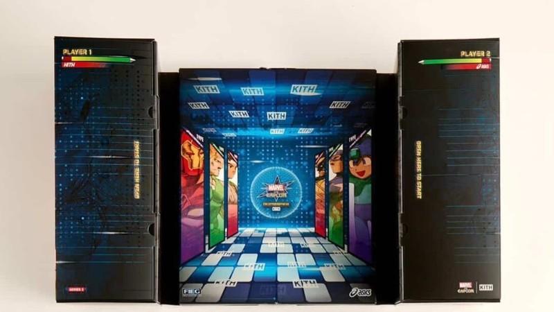 بسته بندی کفش های ورزشی Kith و Asics Marvel vs Capcom. کفش Marvel vs. Capcom