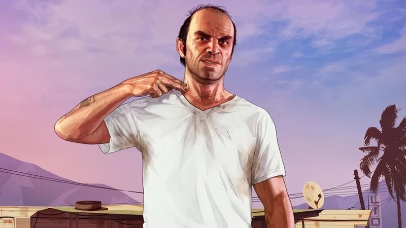 ترور فیلیپس در تصویر هنری Grand Theft Auto 5، از بازی های PS Plus این ماه.
