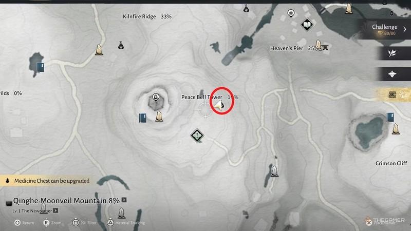 وظیفه بامبو نزدیک Peace Bell Tower در Where Winds Meet راهنمای کامل Meow Meow.