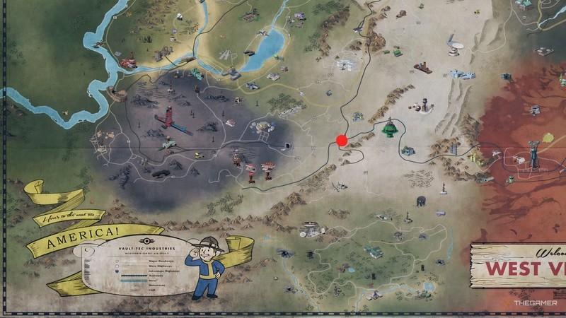 نقشه Fallout 76 Overseer's Log مکان ها #15 در Fallout 76