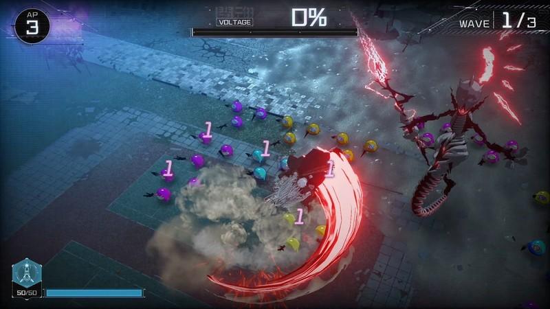 اسکرین شاتی از مبارزه با مهاجمان مرموز در بازی پایان های بی شمار The Hundred Line