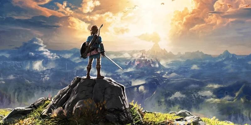لینک (Link) در حال تماشای کوهستان در بازی Zelda Breath of the Wild مود واقعیت مجازی