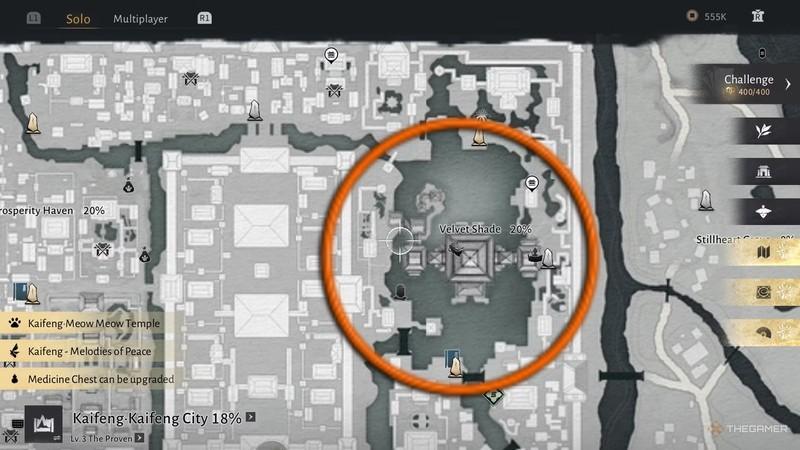 مکان های گربه های 19 تا 22 در بازی مکان گربه ها کایفنگ Where Winds Meet.