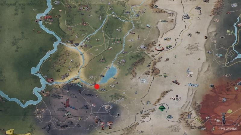 نقشه Fallout 76 Overseer's Log مکان ها #10 در Fallout 76