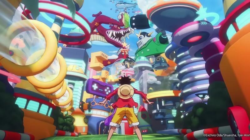لوفی در حال نگاه کردن به یک شهر آینده محور در One Piece فرمت فصلی