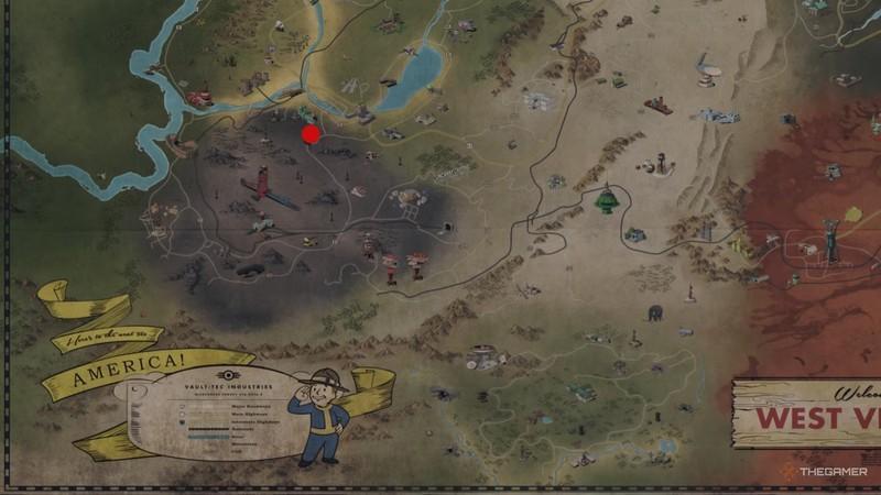 نقشه Fallout 76 Overseer's Log مکان ها #4 در Fallout 76