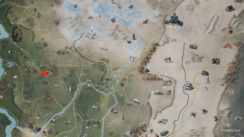 نقشه Fallout 76 Overseer's Log مکان ها #18 در Fallout 76