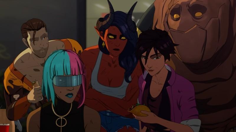 Flambee, Prism, Malevola, Invisigal, and Golem at the taco restaurant in Dispatch، از بازی های آینده Switch 2