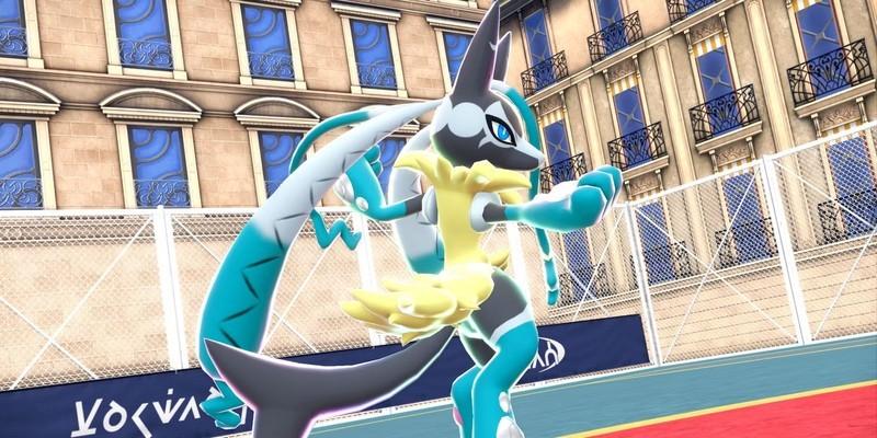 طراحی جدید Mega Lucario Z آماده نبرد در یک میدان در Pokémon Legends Z-A.