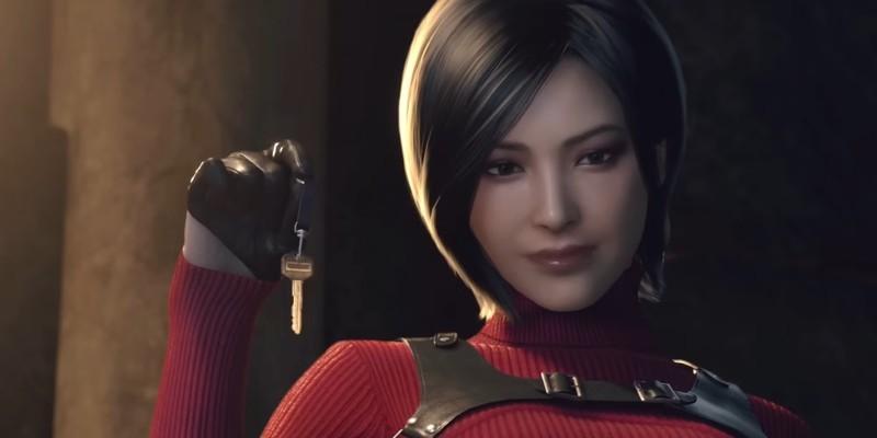 ایدا وانگ در حال نگه داشتن کلید قایق در بازسازی Resident Evil 4. Resident Evil 4 مود اول شخص