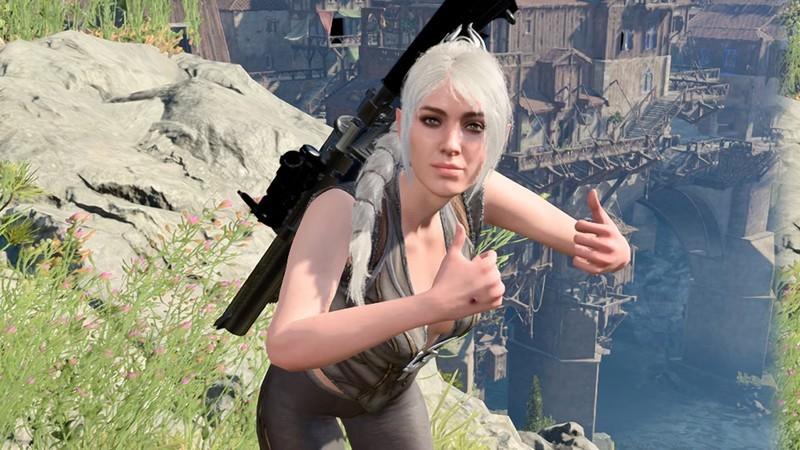 شَدوهاِرت (Shadowheart) در Baldur's Gate 3 با شست های بالا ژست گرفته، در حالی که یک نارنجک انداز پشتش هست. بهترین مودهای Baldur's Gate 3 از نظر Larian