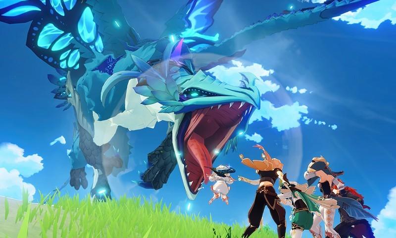 اسکرین شات Genshin Impact، از بهترین بازی های رایگان ماجراجویی جهان باز، در یک محیط زیبا