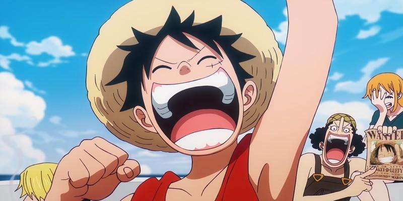 لوفی در حال جشن گرفتن در انیمه One Piece فرمت فصلی