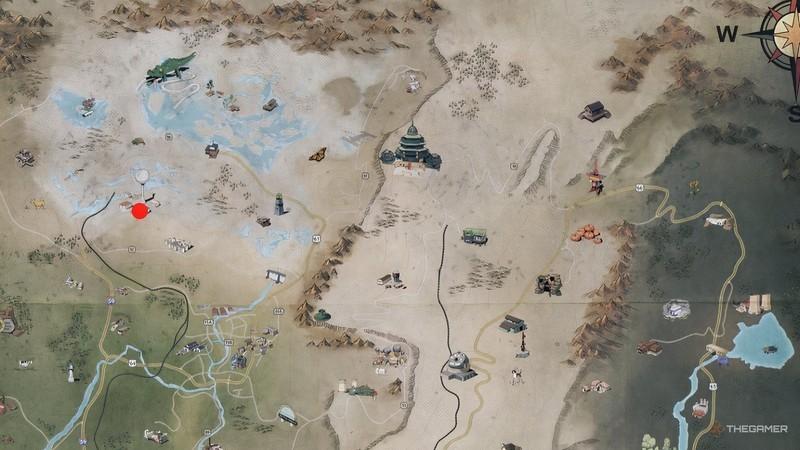 نقشه Fallout 76 Overseer's Log مکان ها #12 در Fallout 76