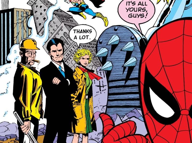 اسپایدر-من با Damage Control در ایستراگ Marvel Cosmic Invasion