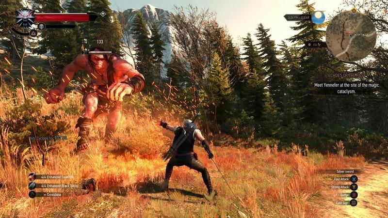 اسکرین شات مبارزه در The Witcher 3 گرافیک نسل بعدی