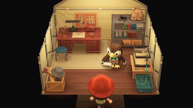 بازدید از بلترز در چادرش برای پیشرفت ساخت موزه در Animal Crossing: New Horizons