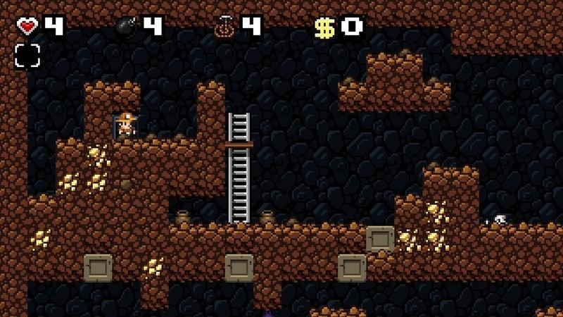 اسکرین شات Spelunky Classic از یه محیط زیرزمینی، از بهترین بازی های رایگان کامپیوتر