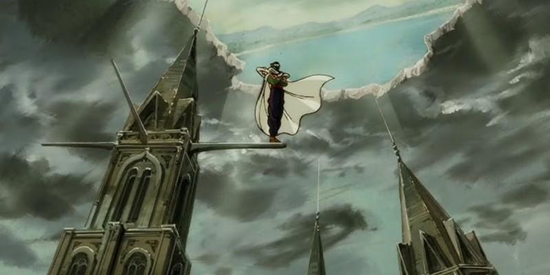 لحظات خفن پيكولو Dragon Ball: پيکولو بالای یک ساختمان ایستاده و مثل یک تابلوی نقاشی به نظر می رسد