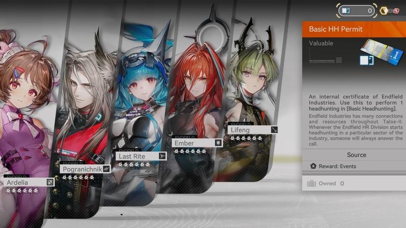 Headhunting Permits در Arknights Endfield ارزها