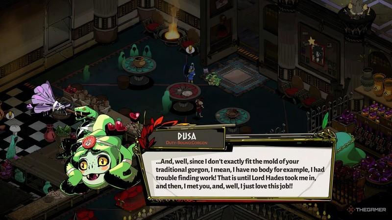 Hades نحوه عاشق شدن: Dusa's romance with Zagreus starting to develop in Hades after spending time together.