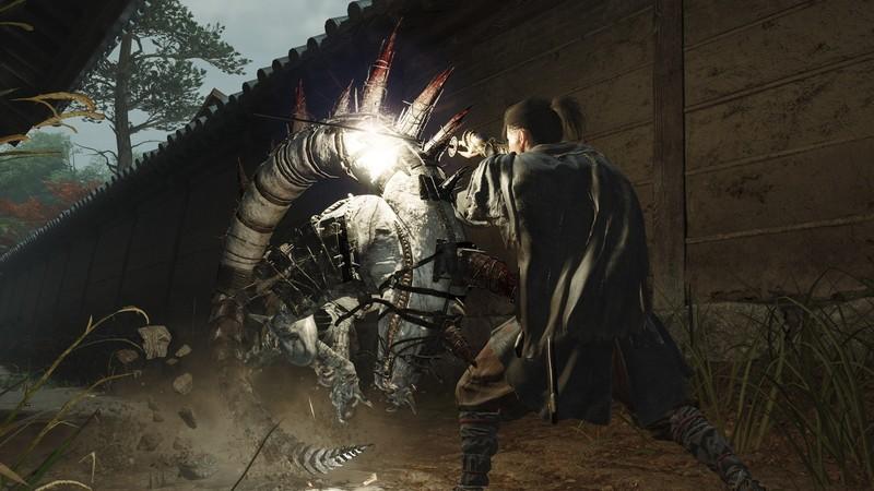 موساشی در حال دفع حمله یک دیو چرخ مانند تیغ دار و چرخان در Onimusha بازی جدید: Way of the Sword